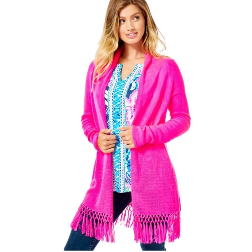 NWT Lilly Pulitzer Tatum Cardigan Raz Berry XS